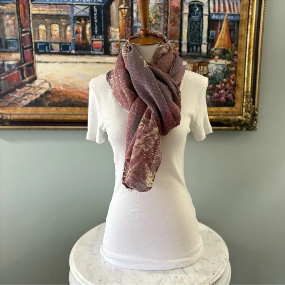 Nalini Originals 100% Wool Oversized Scarf Wrap Shawl NWT Floral Paisley